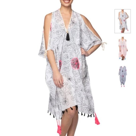 Maxi Tassel Dress in Flower Stitches Embroidery - Picture 2 of 4